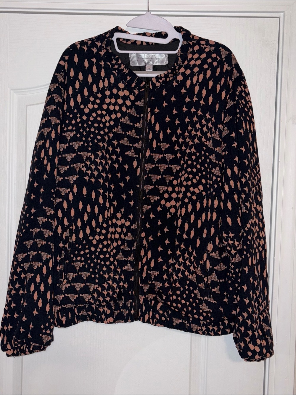 Ara Black Jacket with Peach Dot Print Plus 1X NWOT